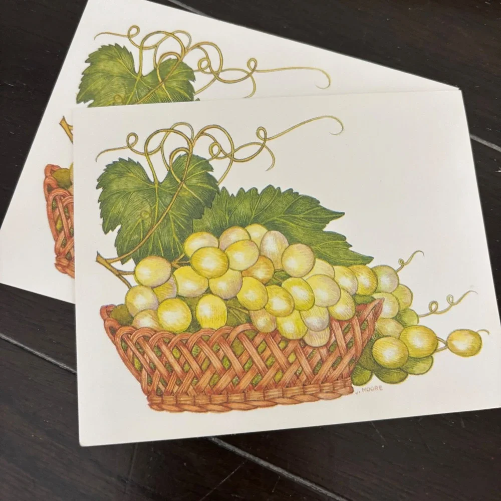 Vintage 1980 Current Inc Fresh Fruit Baskets Note Cards | 8 Count | J Moore Art
